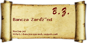 Bancza Zaránd névjegykártya